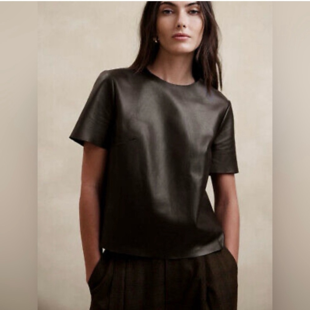 Banana Republic Dark Brown Leather Tee